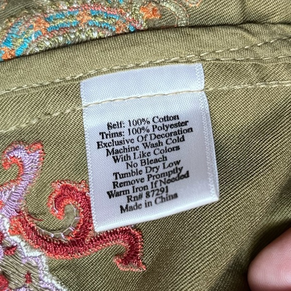 Johnny Was Embroidered Paisley Twill Cotton Blazer Jacket Small - Picture 4 of 5